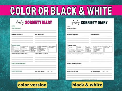 Sobriety Worksheets PDF | Relapse Prevention Plan | Sobriety Tracker ...