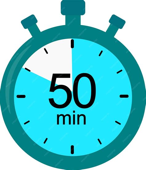Premium Vector | Stopwatch icon 50 minutes timer vector graphics