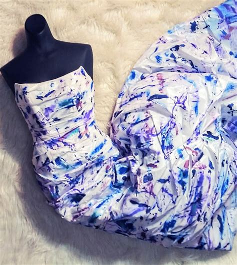 Hand Painted Wedding Dress, Boho Ball Gown, Trash the Dress, Upcycled Wedding Gowns, Fits Size 2 ...