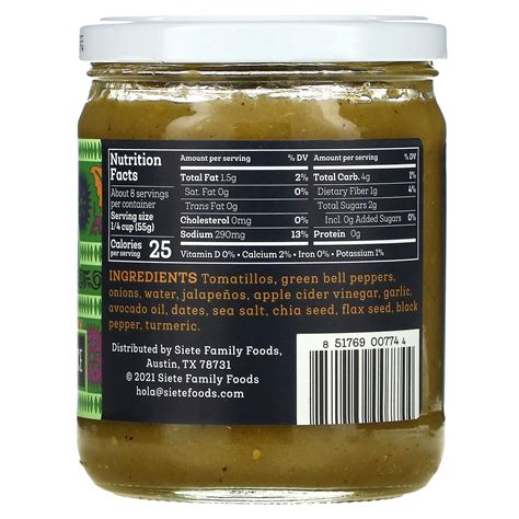 Siete, Green Enchilada Sauce, 15 oz (425 g)