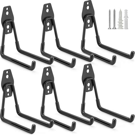 LUPYJI 6 Pack Garage Hooks Heavy Duty Storage Organizer Wall Mount ...