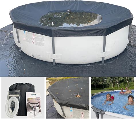 Amazon.com : SIHAIAN 15 Ft Pool Cover, with Automatic Drain Round Pool ...