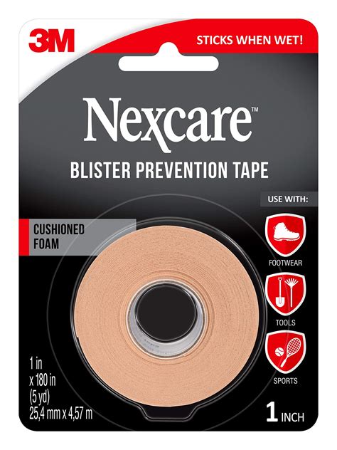 Nexcare Blister Prevention Tape, Waterproof Foam Medical Tape, Sticks ...
