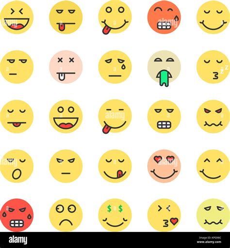 set of colored emoji icon Stock Vector Image & Art - Alamy
