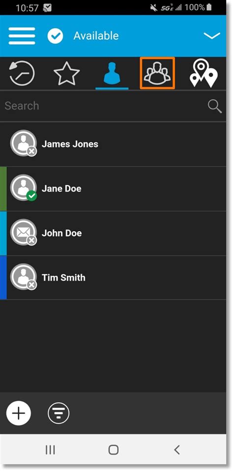 Call a group in the AT&T Enhanced Push-to-Talk for Android application ...