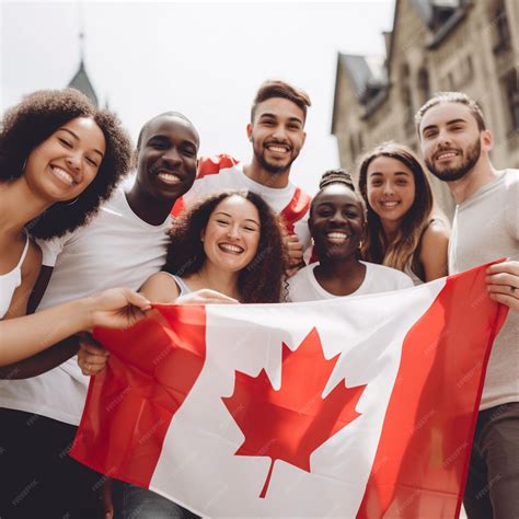 Premium Photo | A group of canadian with canada flag multiculturalism