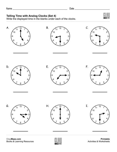 Clock Worksheet 的图像结果