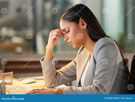 My Brain is Fried. a Young Businesswoman Looking Stressed while Using a ...