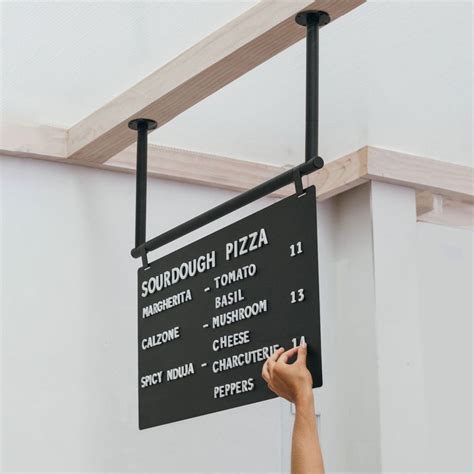 The magnetic Ceiling Menu Board is designed to be hung from the ceiling ...