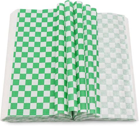 Buy Somani 10x10 Deli Paper Sheets Sandwich wrap - Green and White ...