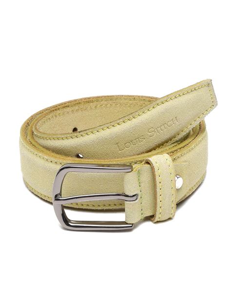 Buy Men'S Lime Green Italian Suede Leather Belt Handcrafted With Glossy ...
