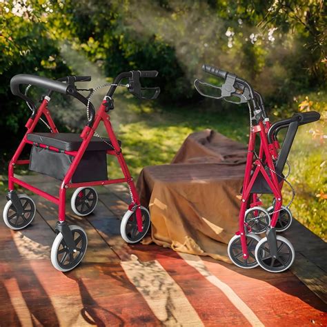 Amazon.com: Walkers for Seniors Lightweight Rollator Walker with Seat & Wheels, Height ...