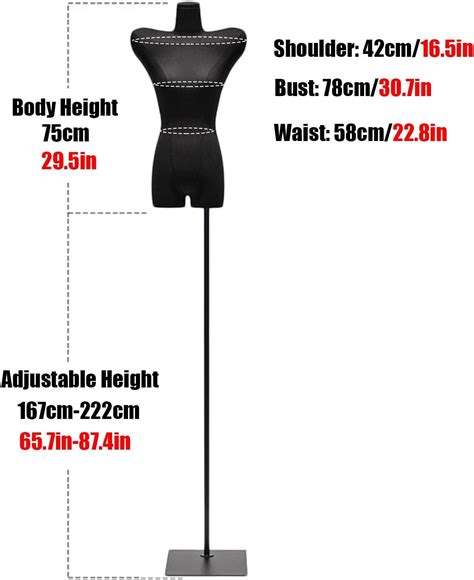 Buy HYKJLD ब्लैक फीमेल पुतला धड़ बॉडी ड्रेस फॉर्म, दर्जी डमी सिलाई धड़ ...