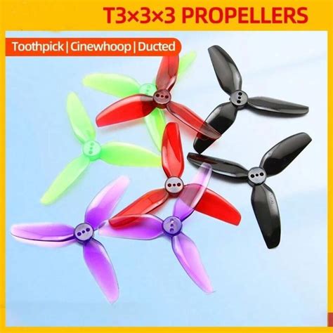 2Pairs HQProp T3X3X3 Propeller 3030 3-Blade PC Props CW CCW For RC FPV ...