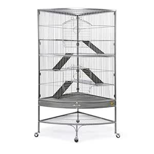 Prevue Hendryx 490 Pet Products Corner Ferret Cage, Black Hammertone ...