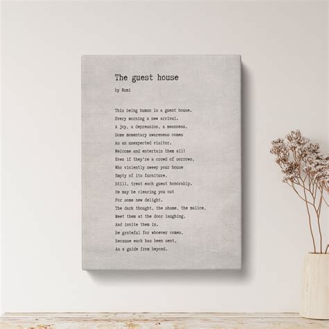 The Guest House by Rumi Poem Print Vintage Canvas Print | Etsy