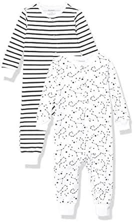 Buy Hanes Ultimate Baby Flexy 2 Pack Sleep and Play Suits, Black Stripe ...
