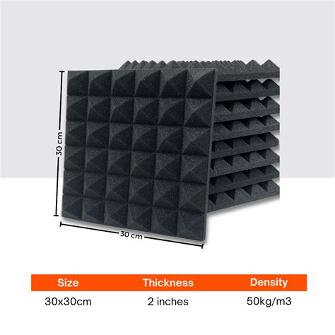 MMT Acoustix Pyramid 2" Acoustic Foams: Superior Sound Quality for ...