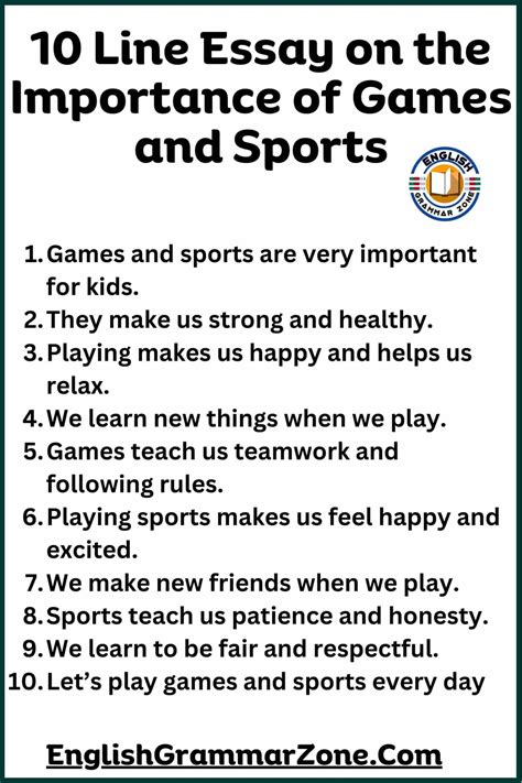 Essay On The Importance Of Games And Sports