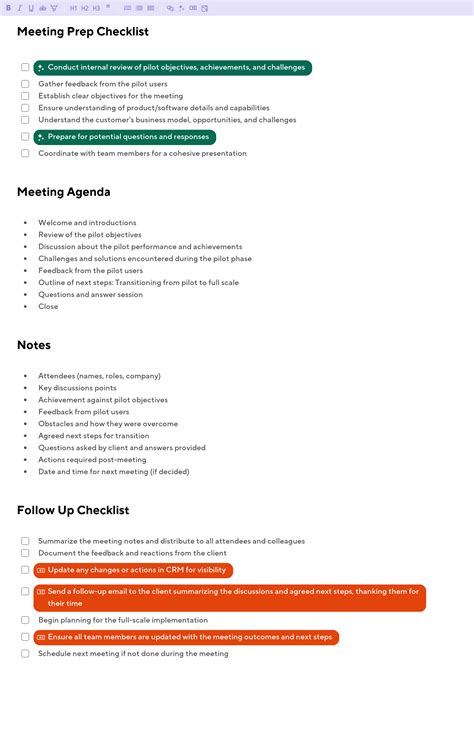 Pilot Review - Enterprise Software Company Meeting