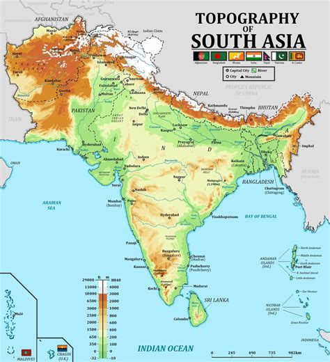 South Asia Maps OC] Detailed Map Of Southwestern Asia (Middle