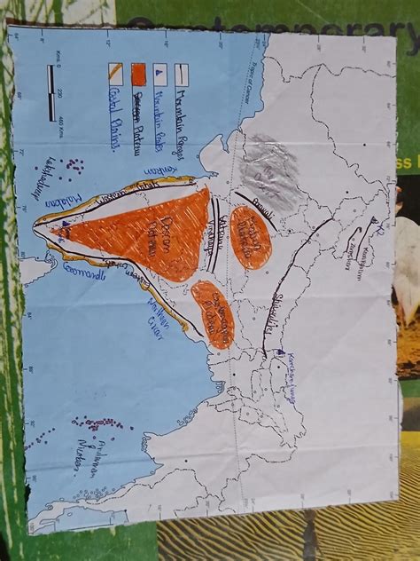 In an outline map of india, mark and label the following:the vindhyas, the chota nagpur plateau ...