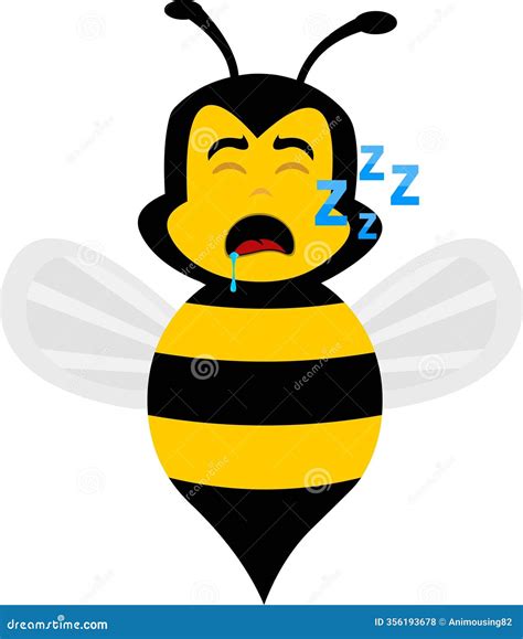 Character Bee Bug Cartoon Sleep Snore Drool Saliva Stock Vector - Illustration of bumblebee ...