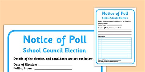 School Council Election Notice of Poll