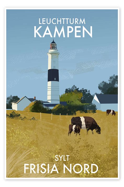 Wandbild „Leuchtturm Kampen, Sylt, Nordfriesland" von Roger O'Reilly ...