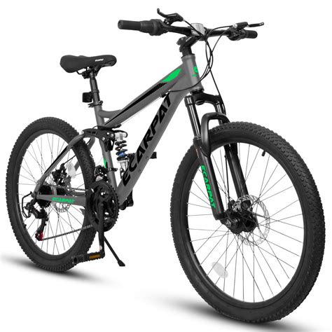 Ecarpat Mountain Bike 24 Inch Wheels, 21 Speed Full Suspension Mens Wo