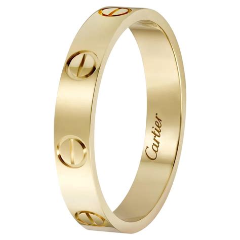 Cartier Love Wedding Band Ring 57 Size 18 Karat Yellow Gold For Sale at ...