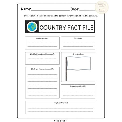 Country Fact File Worksheet 的图像结果