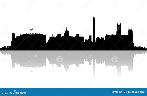 Washington D.C. Silhouette Skyline Stock Illustration - Illustration of american, district: 91545612