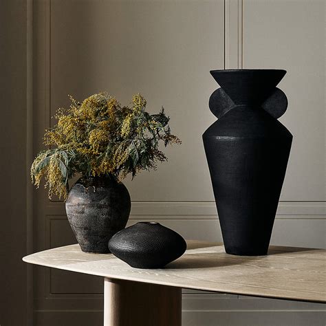 Dionysus Black Terracotta Floor Vase + Reviews | CB2