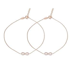 ZAVYA 925 Sterling Silver Infinity Rose Gold Plating Cubic Zirconia CZ ...