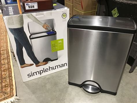 SIMPLE HUMAN RECYCLE IT 46LT STAINLESS STEEL TRASH CAN