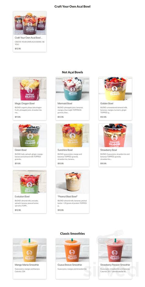 South Block menus in Rosslyn, Virginia, United States