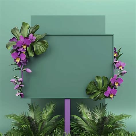 Tropical orchid themed blank signboard made from painted met creative ...