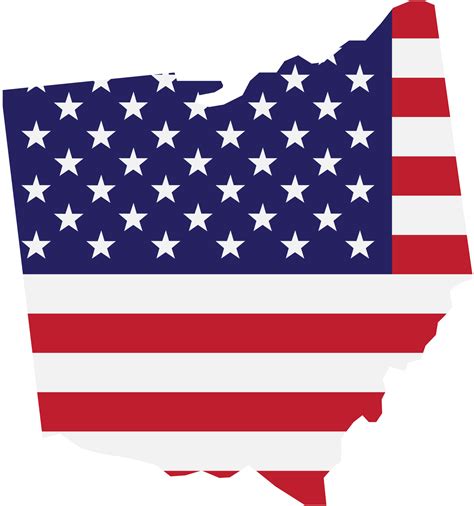desenho de contorno do mapa do estado de ohio na bandeira dos eua. 17178723 PNG