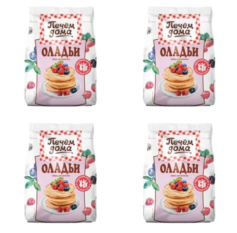 Печем дома Смесь для выпечки Оладьи, 250 г, 4 шт - купить с доставкой ...