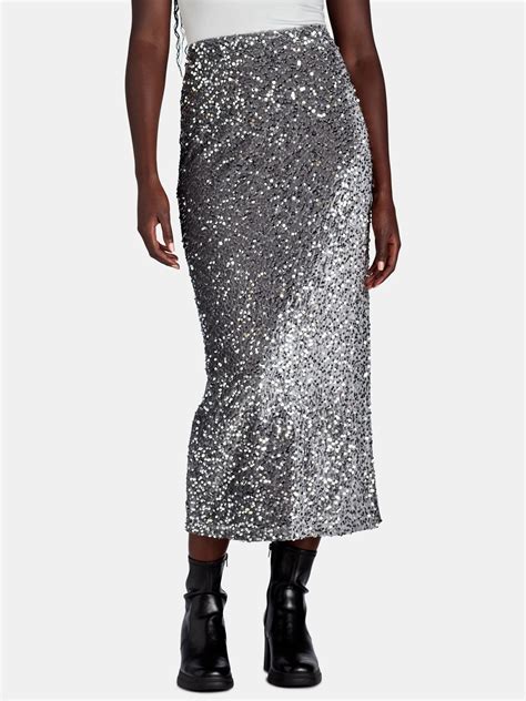 Madden NYC Women’s and Women's Plus Sequin Velvet Maxi Skirt, Sizes XXS ...
