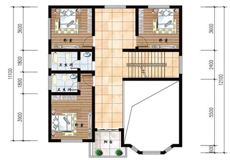 二层别墅设计图，双拼，双阳台,带有地下室 - 双拼别墅设计图 - 轩鼎别墅图纸