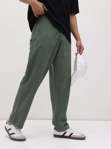 Roadster Relaxed Men Green Trousers - Buy Roadster Relaxed Men Green ...