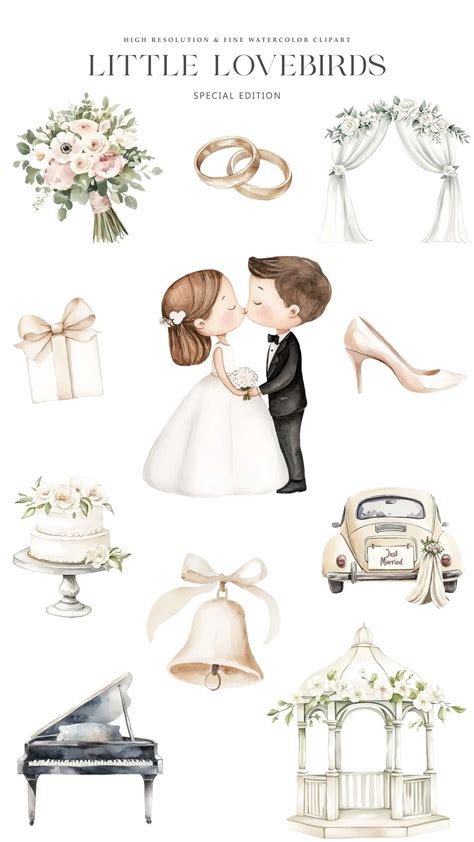Wedding clipart watercolor art set wedding clip art etsy uk – Artofit