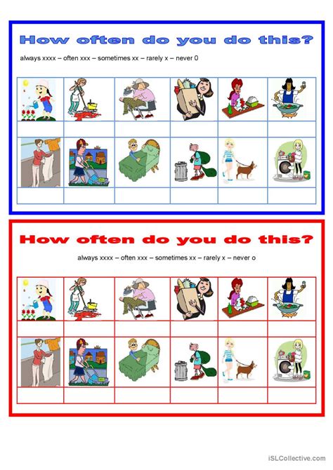 How Often Do You...?: English ESL worksheets pdf & doc