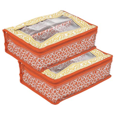 Heart Home Feather Design Laminated 2 Rod Box, Organizer For Bangle ...