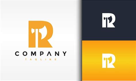 Letra R machado logotipo | Vetor Premium