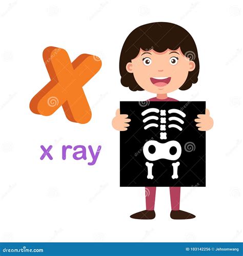Illustration Isolated Alphabet Letter X X-ray, Stock Vector - Illustration of reading, happy ...