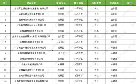 共2.2GW！甘肃省金昌市“十四五”第二批风光电项目建设指标_工作_新能源_来源