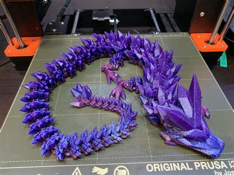 Articulated Crystal Dragon | Fidget Dragon | Wiggle Pet | 3D Printed ...